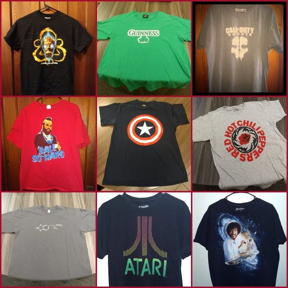 10 T-SHIRT MYSTERY BUNDLE - Bulk Lot Set Random Tees Shirts - Picture 11 of 16